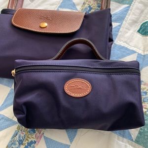 BNWOT Long champ cosmetic case/ pencil case